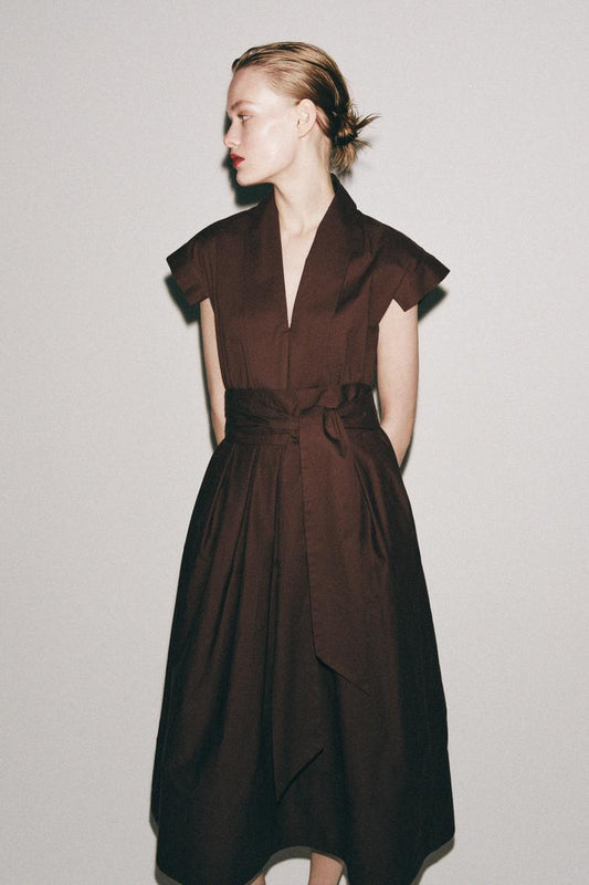 POPLIN PLEATED DRESS