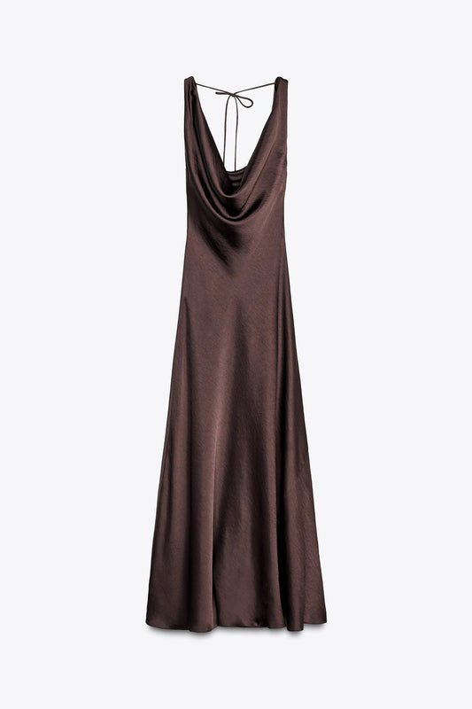 LONG SATIN DRESS