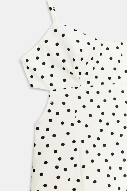 STRAPPY DOT MIDI DRESS