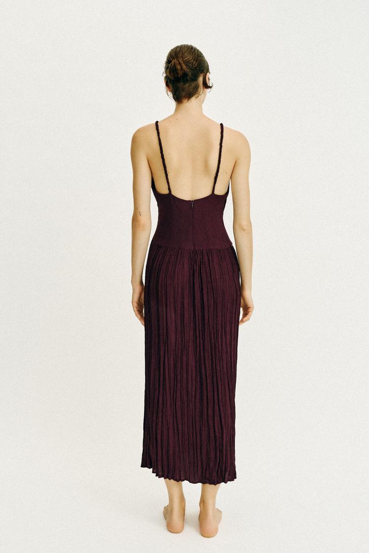METALLIC DETAIL MIDI DRESS