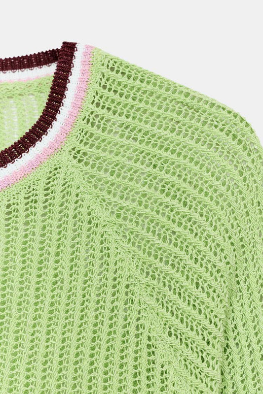 SHORT SLEEVE KNIT TOP