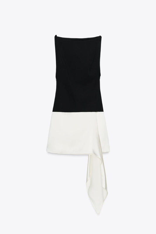 CONTRAST SHORT DRESS