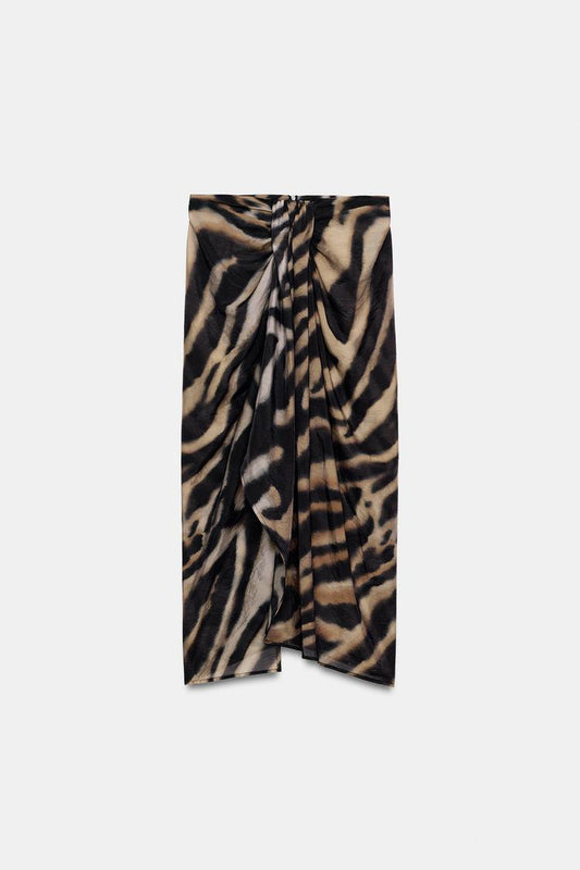ANIMAL PRINT KNOTTED PAREO