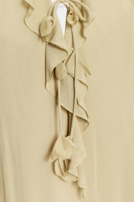 HALTERNECK DRESS WITH RUFFLES