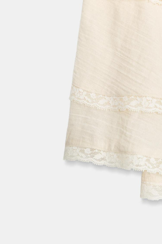 LACE RUFFLE MINI SKIRT