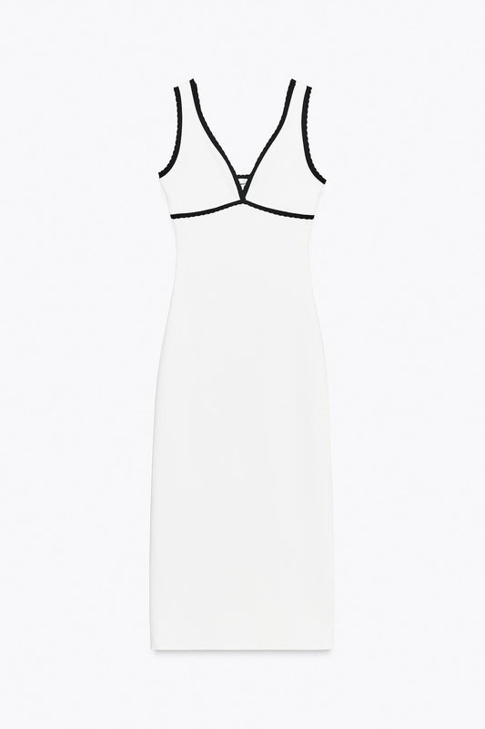 LONG CONTRAST DRESS