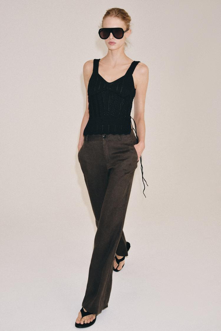 CORSETRY-INSPIRED KNIT LACE-UP TOP