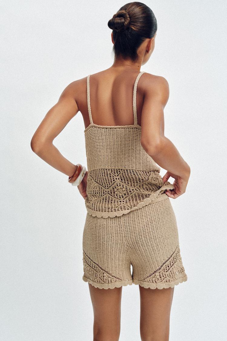POINTELLE KNIT SHORTS