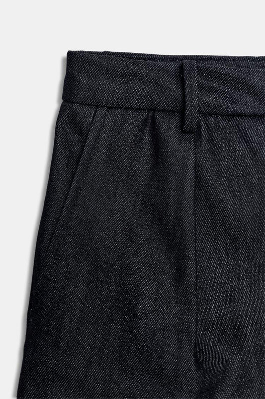 DARTED DENIM SHORTS