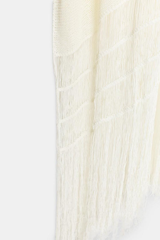 FRINGED KNIT TUNIC COVER-UP