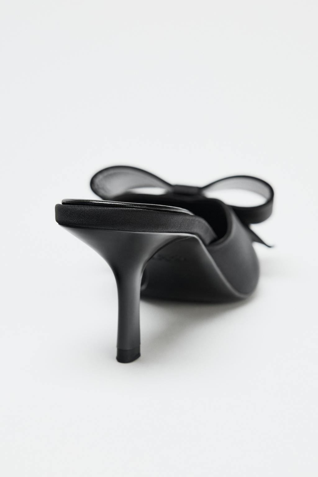 BOW HIGH-HEEL MULES