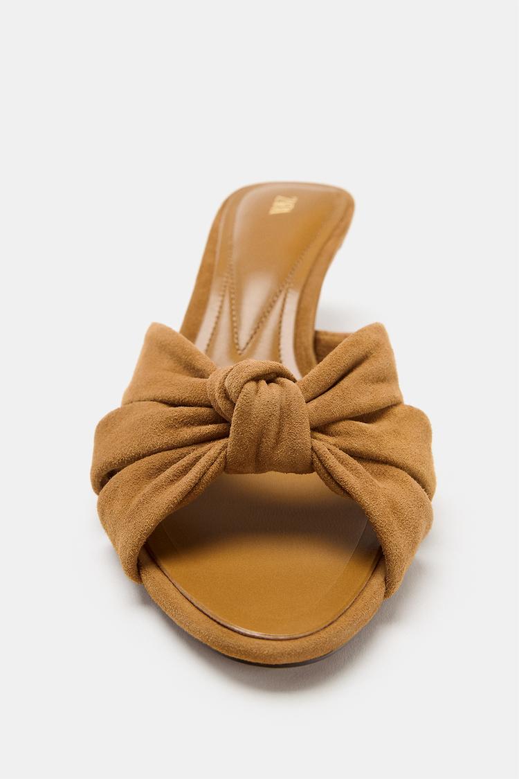 LEATHER MULE SANDALS WITH KNOT