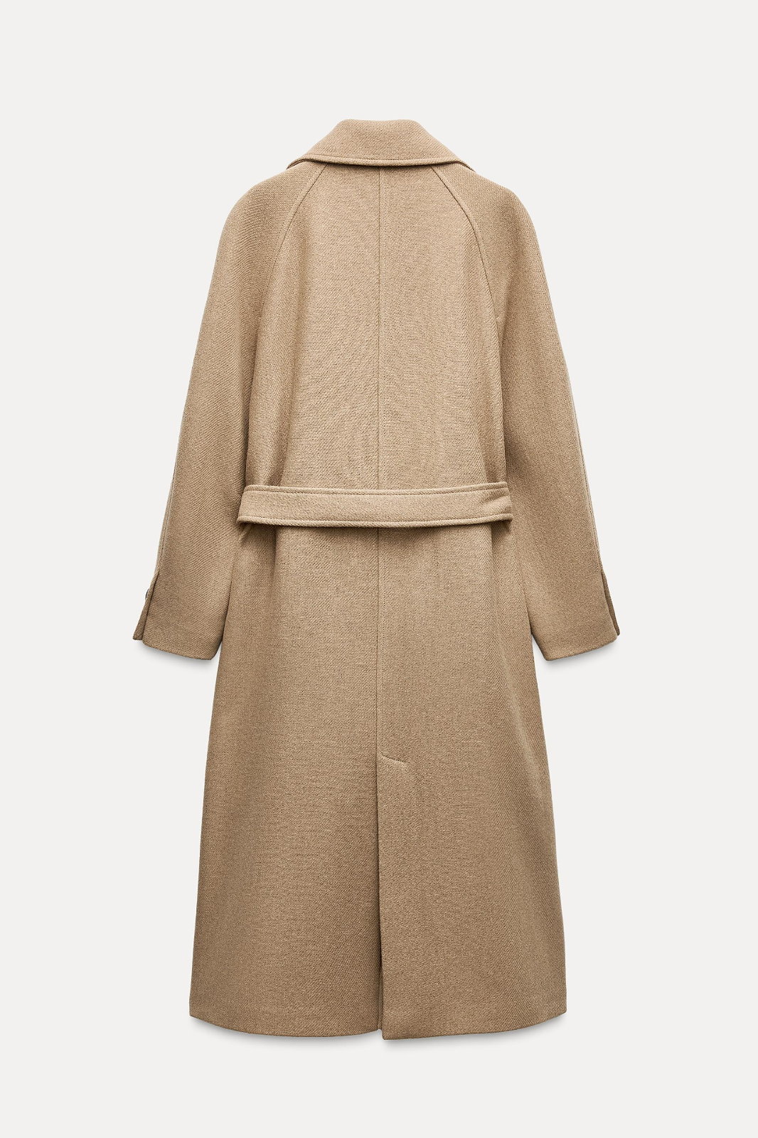 LONGLINE BELTED WOOL BLEND COAT