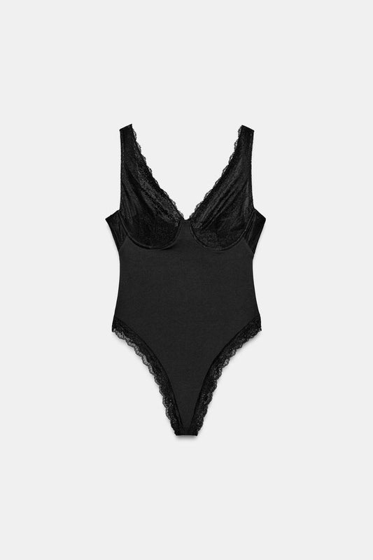 COMBINED LACE BODYSUIT