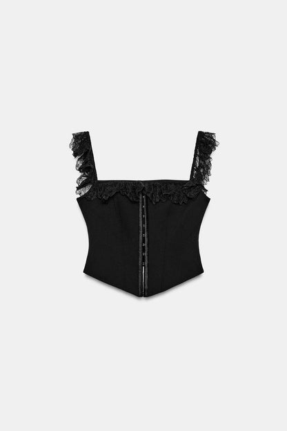 CORSETRY-INSPIRED LACE TOP
