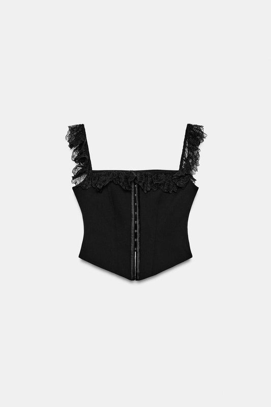 CORSETRY-INSPIRED LACE TOP