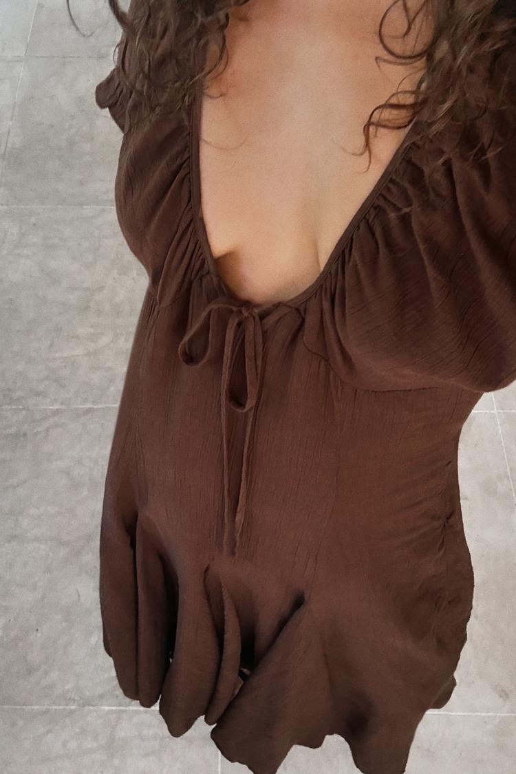 CHIFFON GODET MIDI DRESS