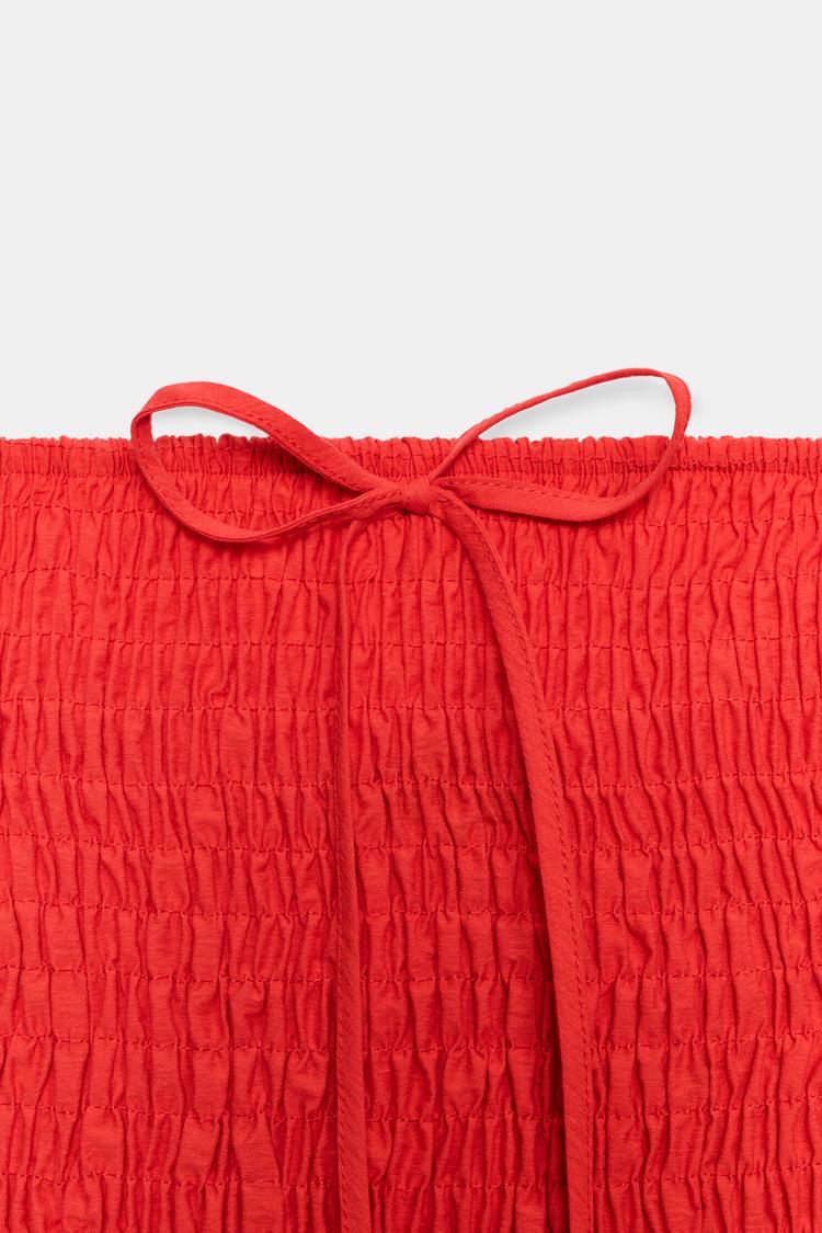 SMOCKED MIDI DRESS