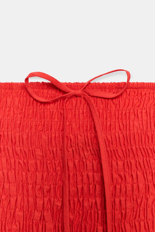 SMOCKED MIDI DRESS