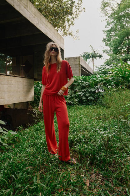 RUSTIC WIDE-LEG TROUSERS
