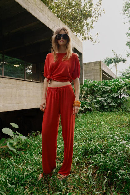 RUSTIC WIDE-LEG TROUSERS
