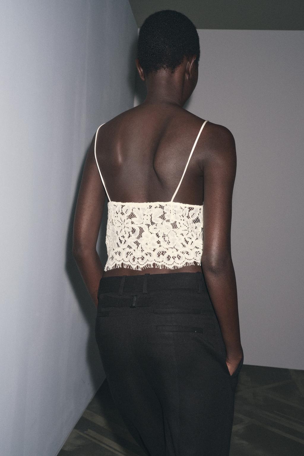 EMBROIDERED LACE CROP TOP