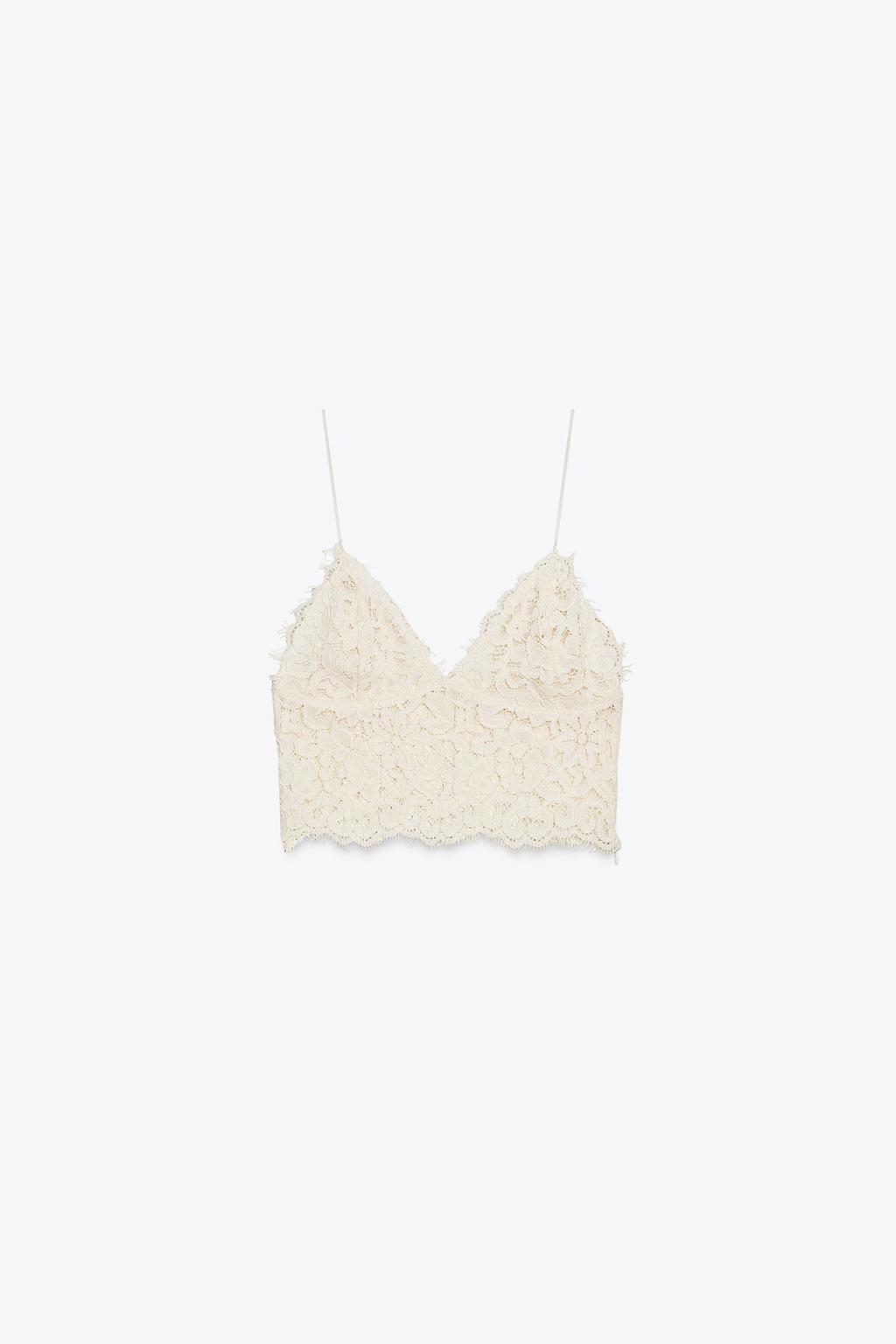 EMBROIDERED LACE CROP TOP