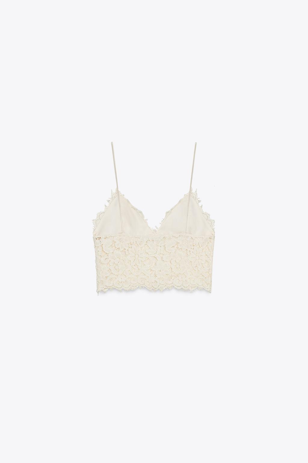 EMBROIDERED LACE CROP TOP