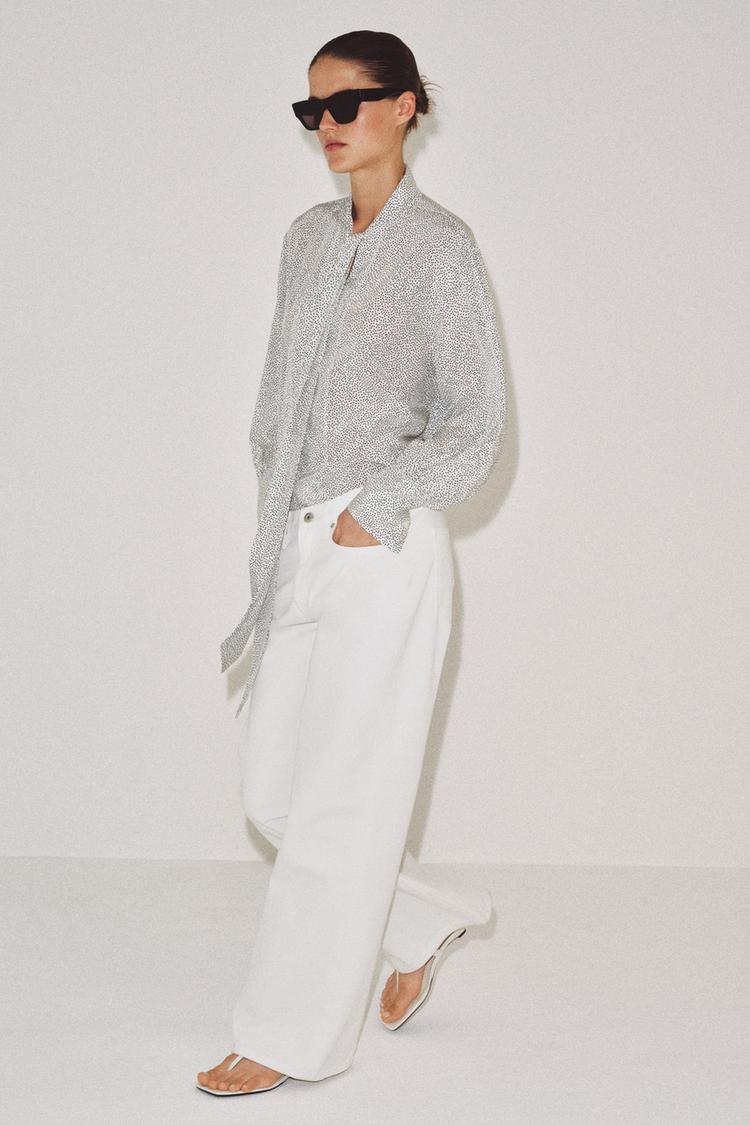 POLKA DOT SHIRT WITH BOW ZW COLLECTION