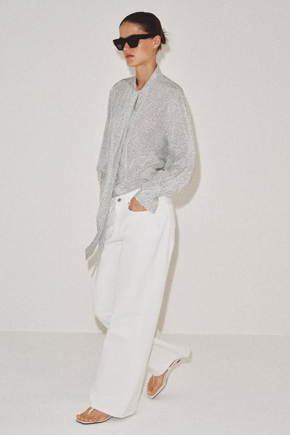 POLKA DOT SHIRT WITH BOW ZW COLLECTION
