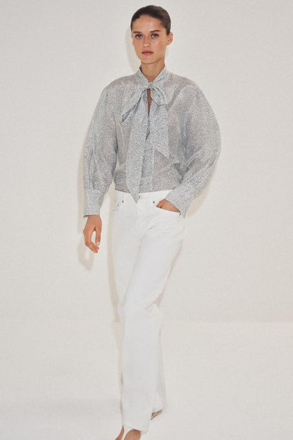 POLKA DOT SHIRT WITH BOW ZW COLLECTION