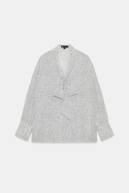 POLKA DOT SHIRT WITH BOW ZW COLLECTION