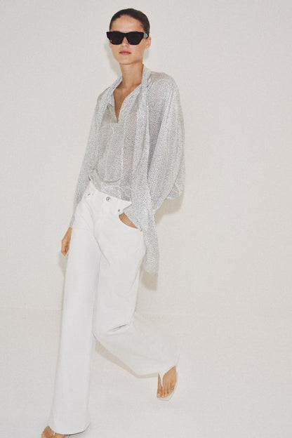 POLKA DOT SHIRT WITH BOW ZW COLLECTION