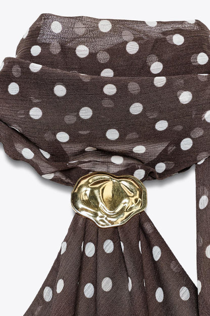 HALTER TOP WITH HARDWARE AND POLKA DOTS