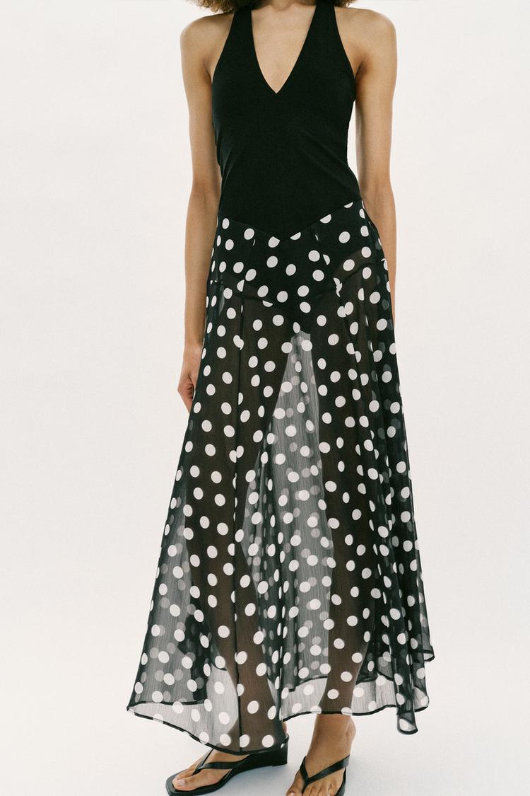 HALTER NECK DRESS WITH DOTS