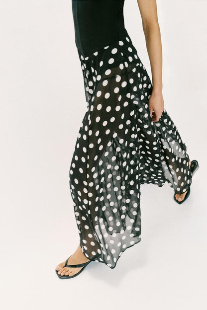 HALTER NECK DRESS WITH DOTS