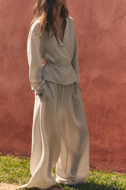 PALAZZO TROUSERS WITH TIE