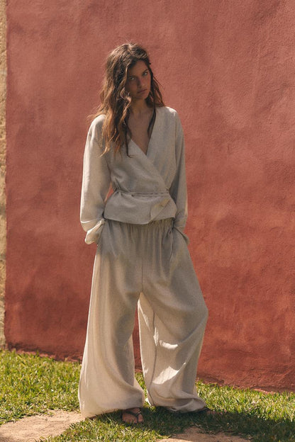 PALAZZO TROUSERS WITH TIE