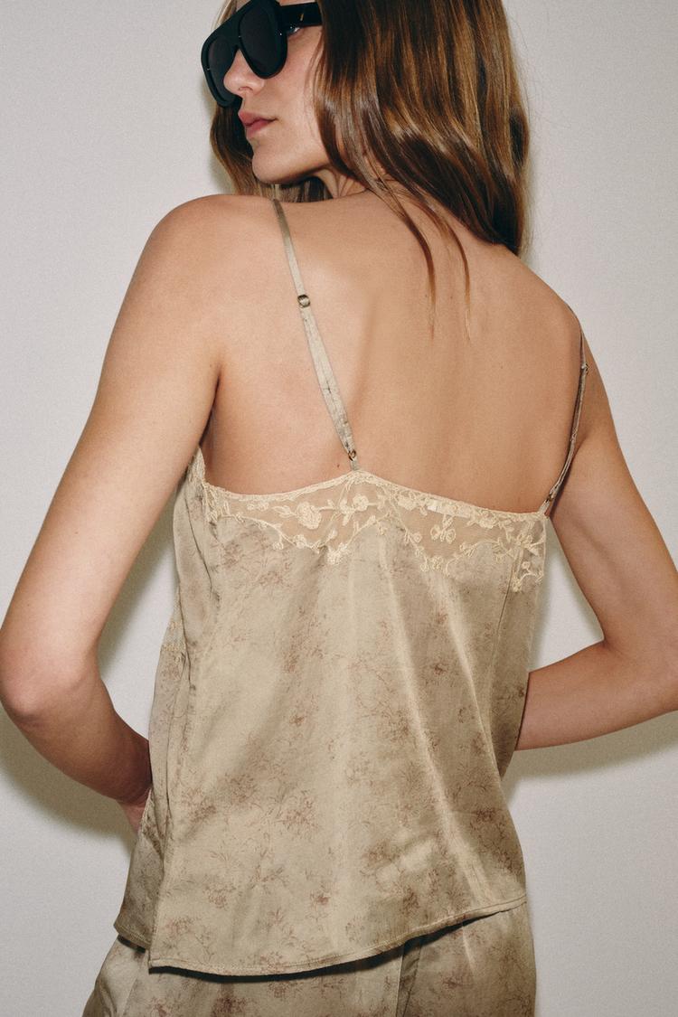 EMBROIDERED CAMISOLE TOP