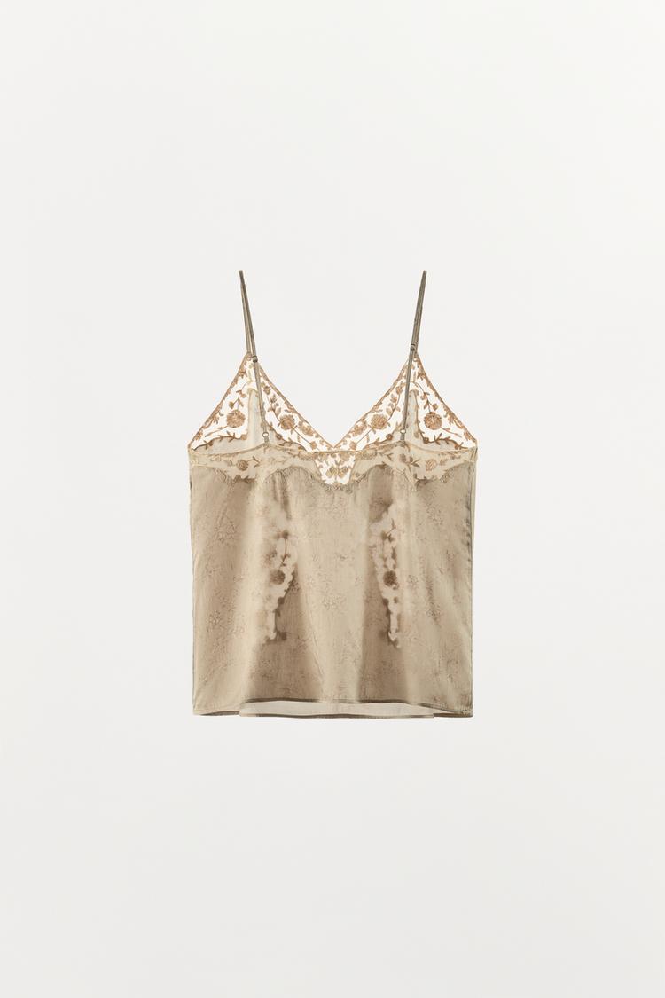 EMBROIDERED CAMISOLE TOP