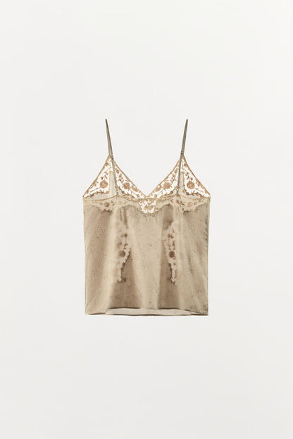 EMBROIDERED CAMISOLE TOP