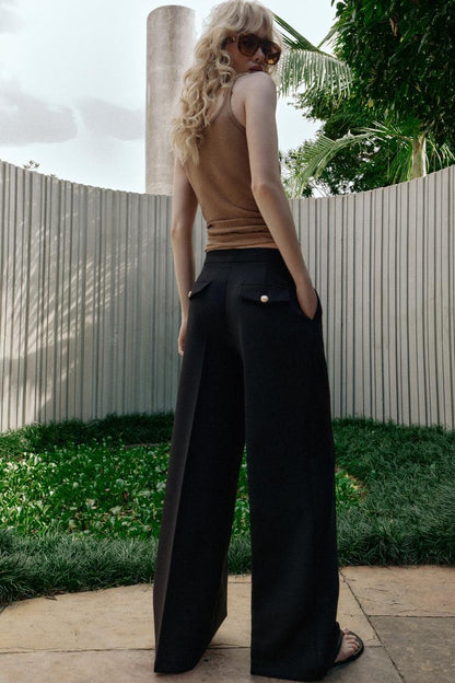 WIDE LEG TROUSERS WITH DARTS
