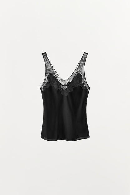 SATIN LACE TOP