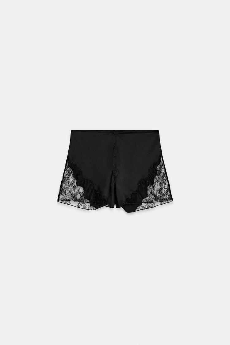 SATIN LACE SHORTS