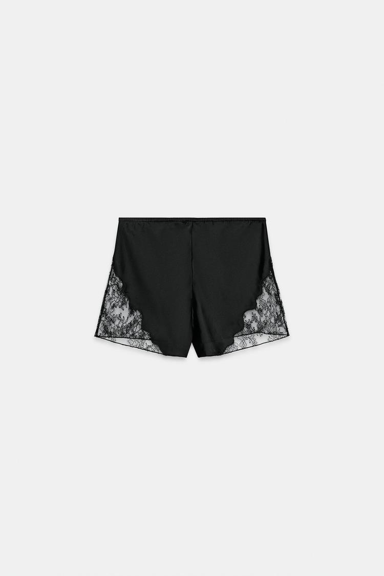 SATIN LACE SHORTS