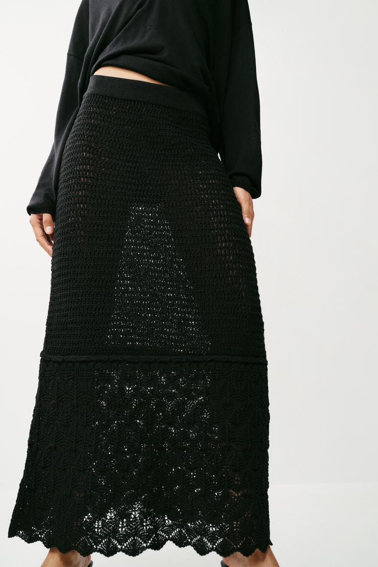 POINTELLE KNIT MAXI SKIRT