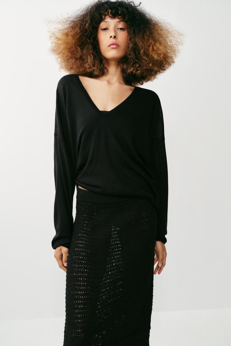 POINTELLE KNIT MAXI SKIRT