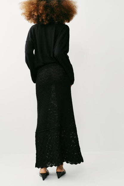 POINTELLE KNIT MAXI SKIRT