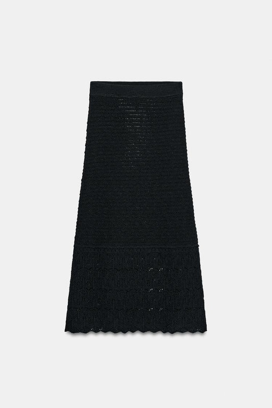POINTELLE KNIT MAXI SKIRT