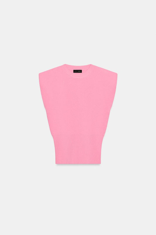 KNIT TOP WITH SHOULDER PADS